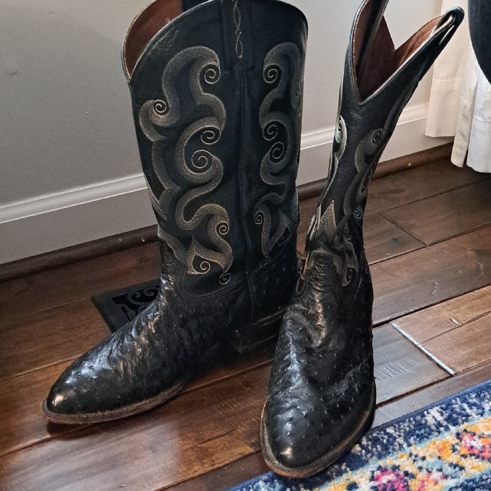 Tony Lama Black Cowboy Western Boots